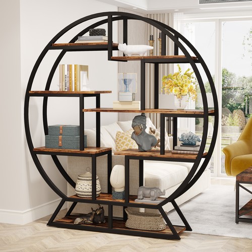 Tall round bookcase modern - 62",
