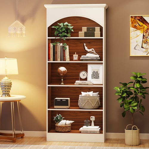 Shelf white bookcase 9 - 5-shelf, 70.9''