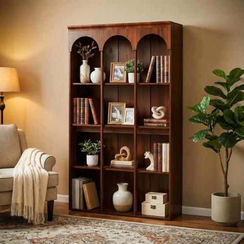 Tall arched bookcase - arched,