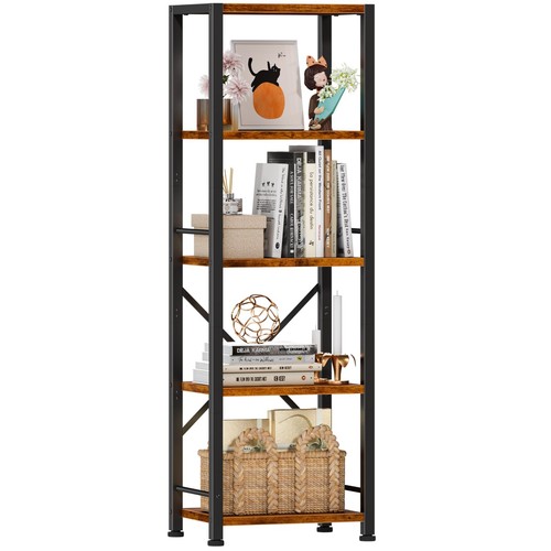 Tier tall bookshelf - tier, rustic